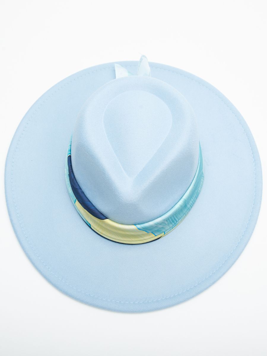 BOARDWALK BLUES RANCHER HAT WITH SCARF TRIM
