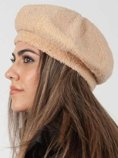 BECCA SHERPA BERET-BEIGE