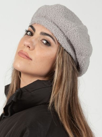 BECCA SHERPA BERET-GREY