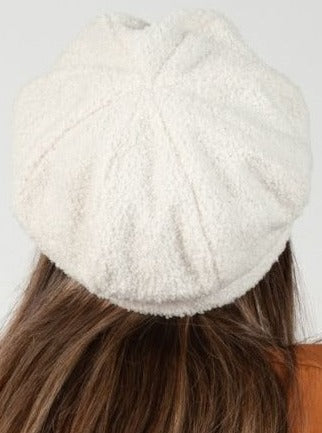 BECCA SHERPA BERET-IVORY