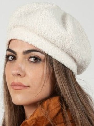 BECCA SHERPA BERET-IVORY