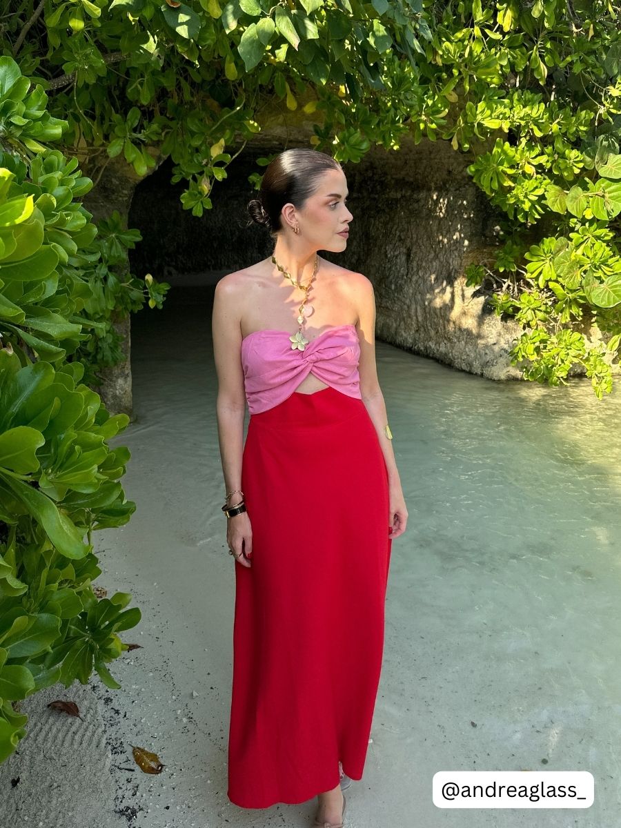 Women’s Color blocked Strapless Dress