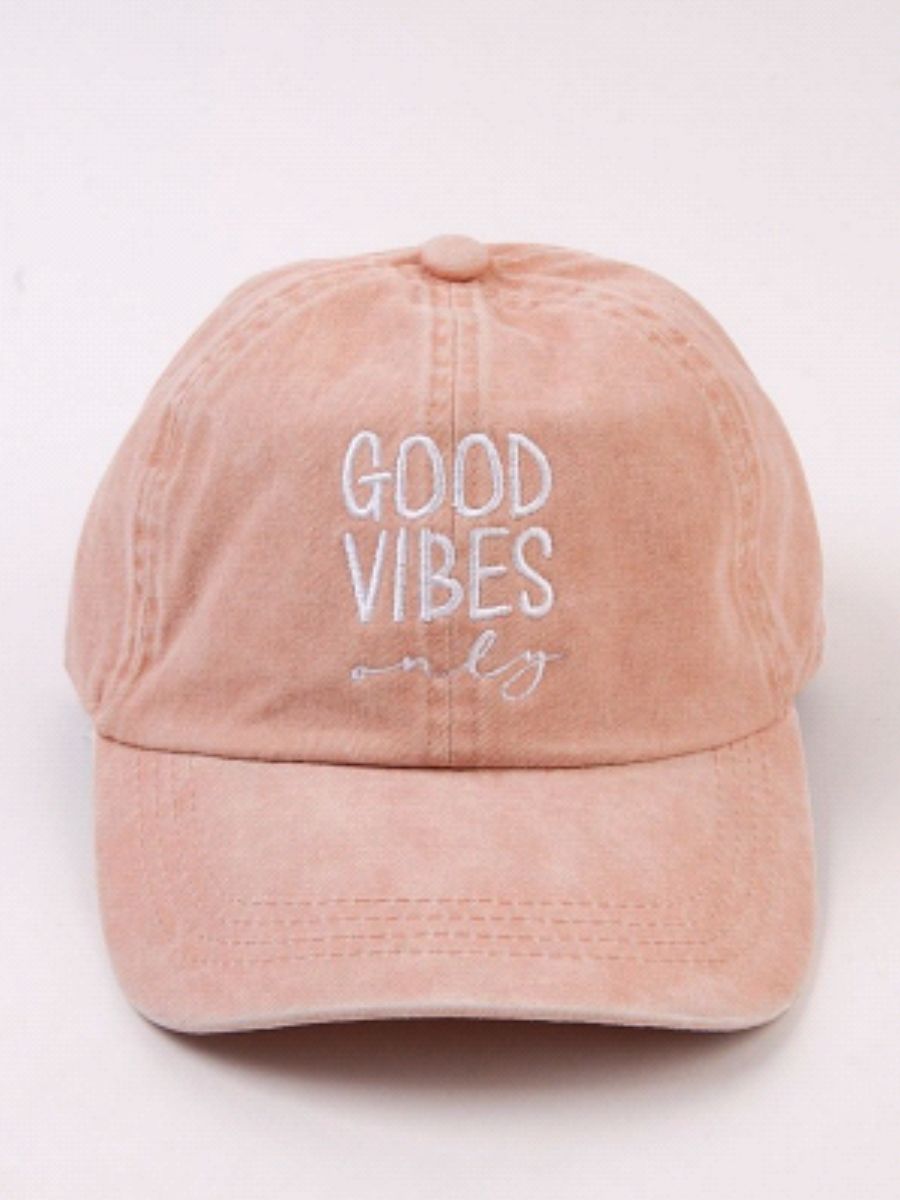 GOOD VIBES BB CAP-BLUSH PINK