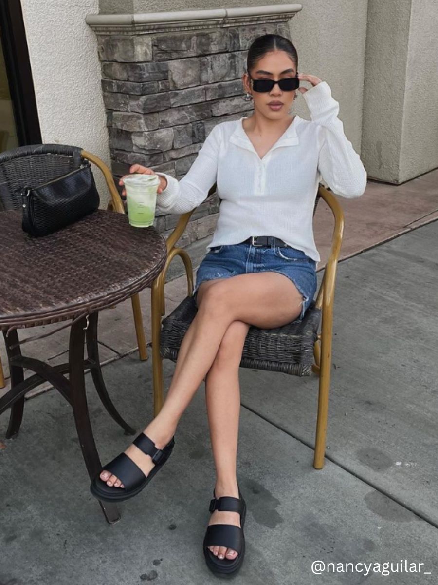 Women's White Thermal Henley Top