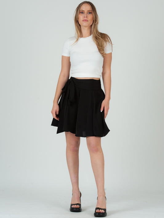 BLACK WRAP SKIRT