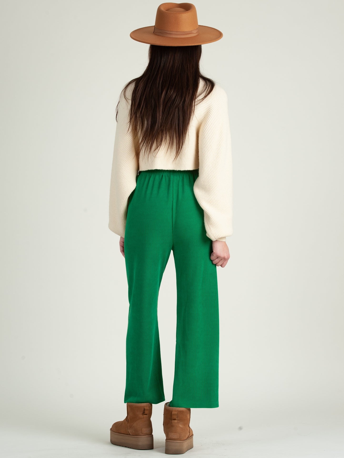 GREEN RIBBED PANT