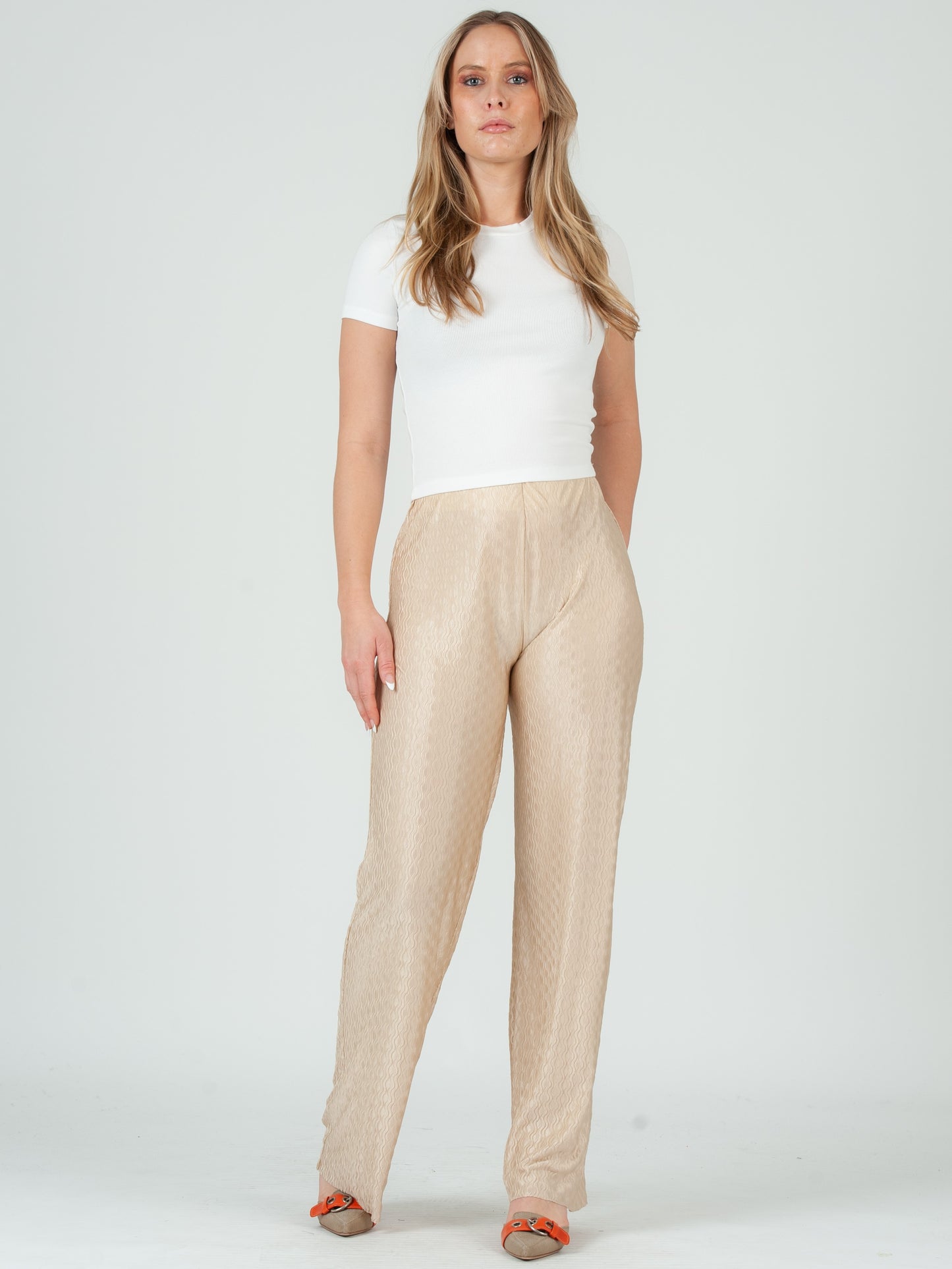 PHYLLIS PULL ON PANT-CHAMPAGNE