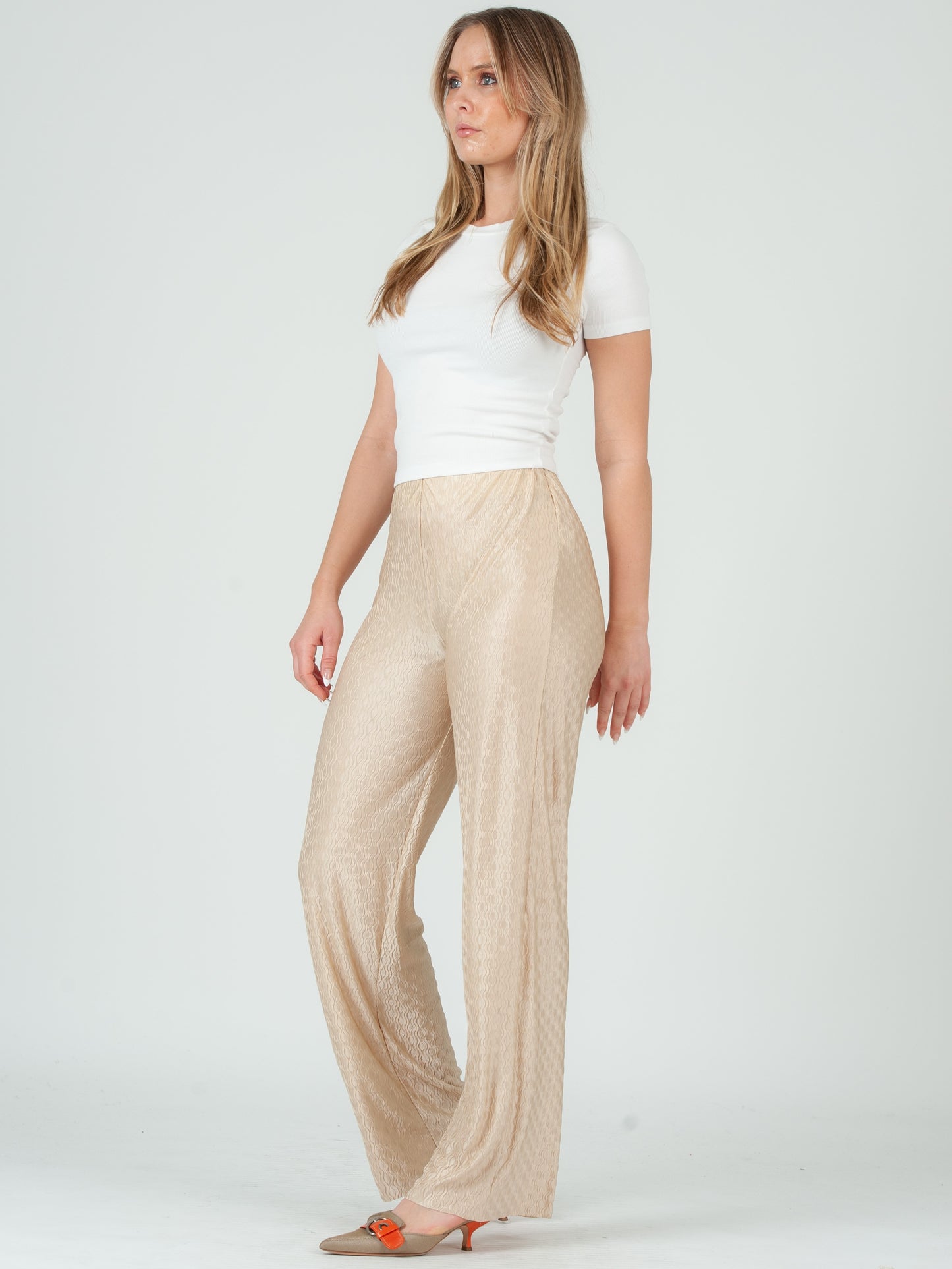 PHYLLIS PULL ON PANT-CHAMPAGNE