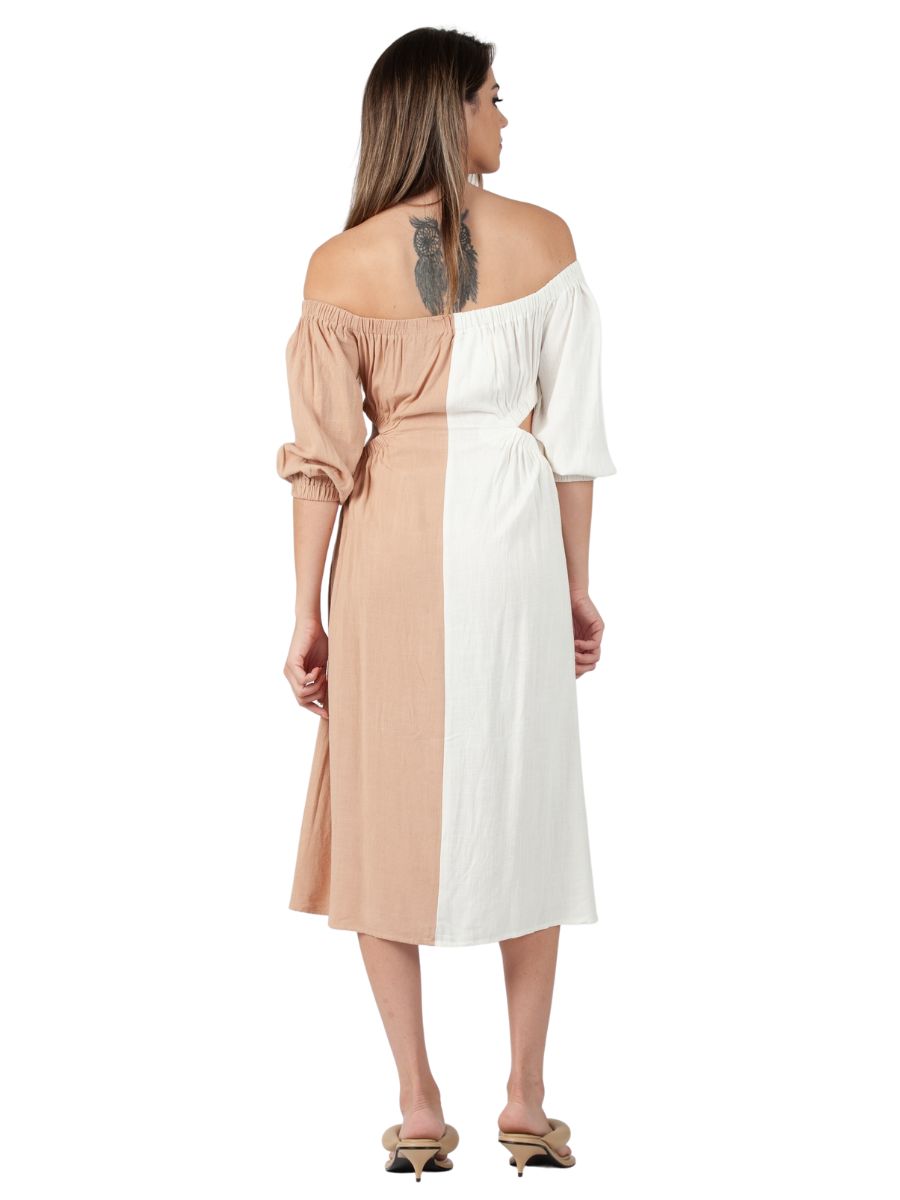 COLORBLOCK LINEN DRESS