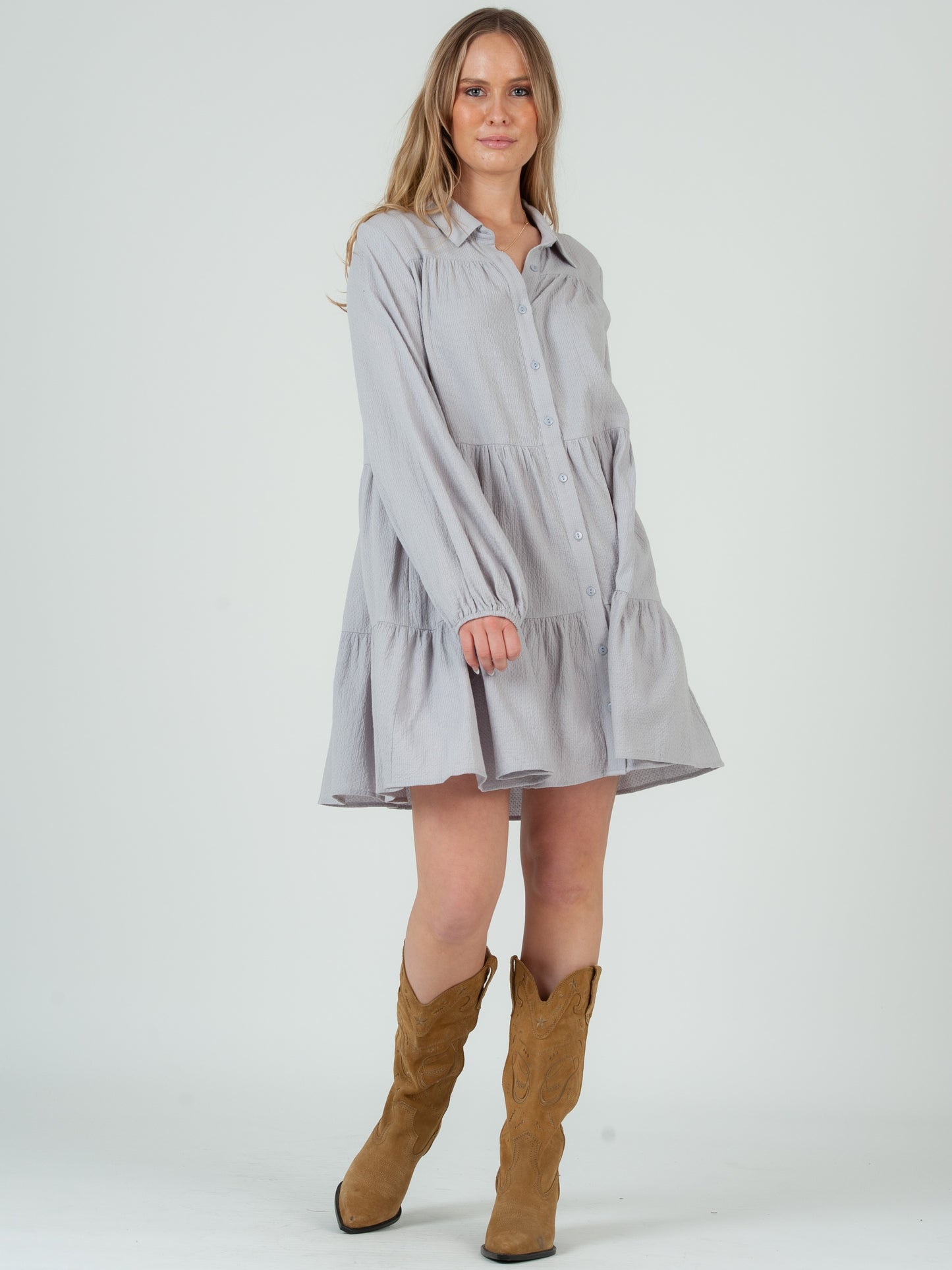 GREY SHIRTDRESS