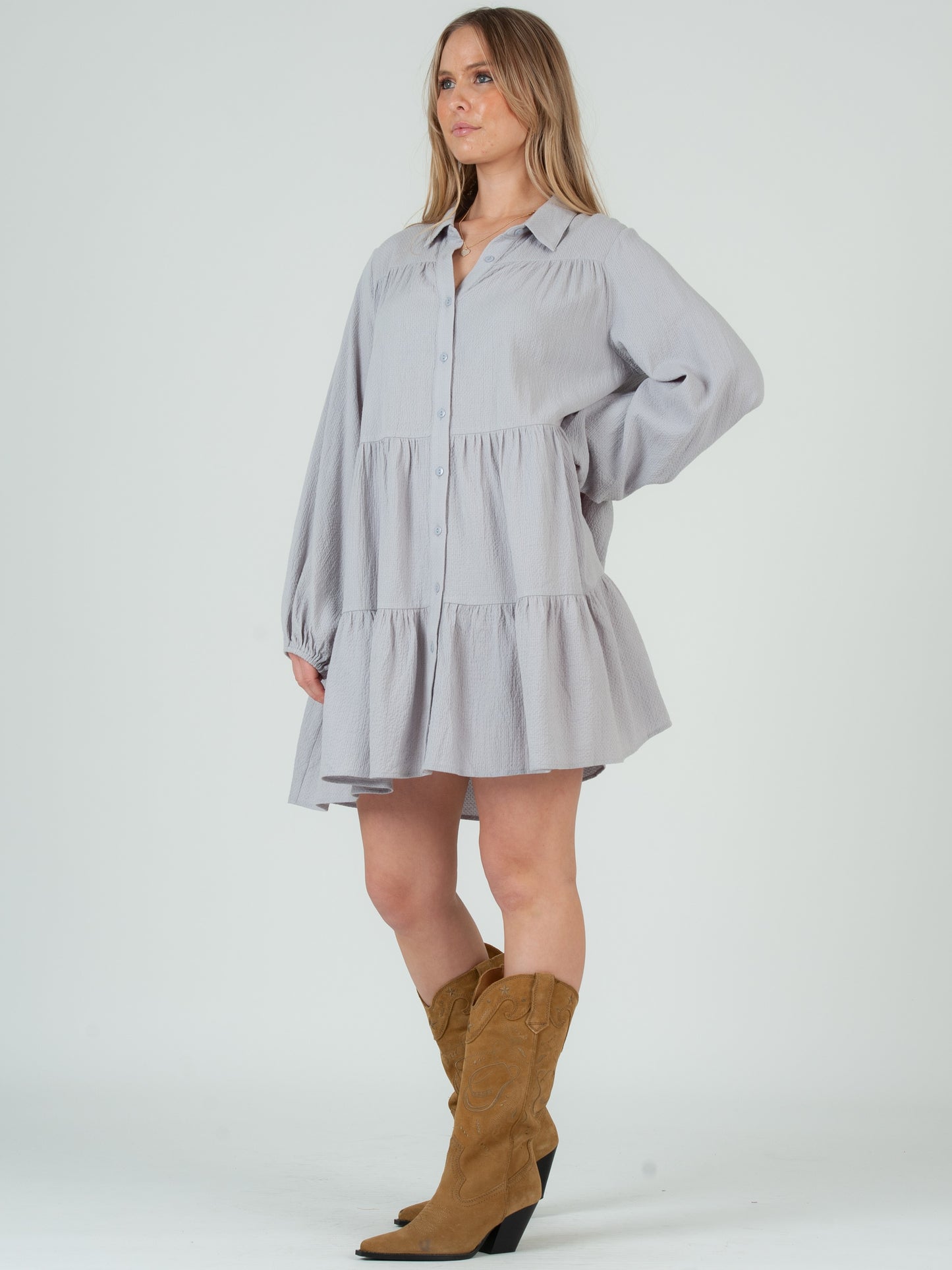 GREY SHIRTDRESS