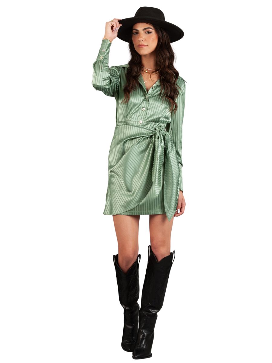Women's Satin Wrap Skirt Mini Dress L Women's Satin Wrap Skirt Mini Dress L