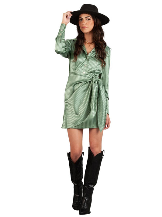 SATIN WRAP DRESS