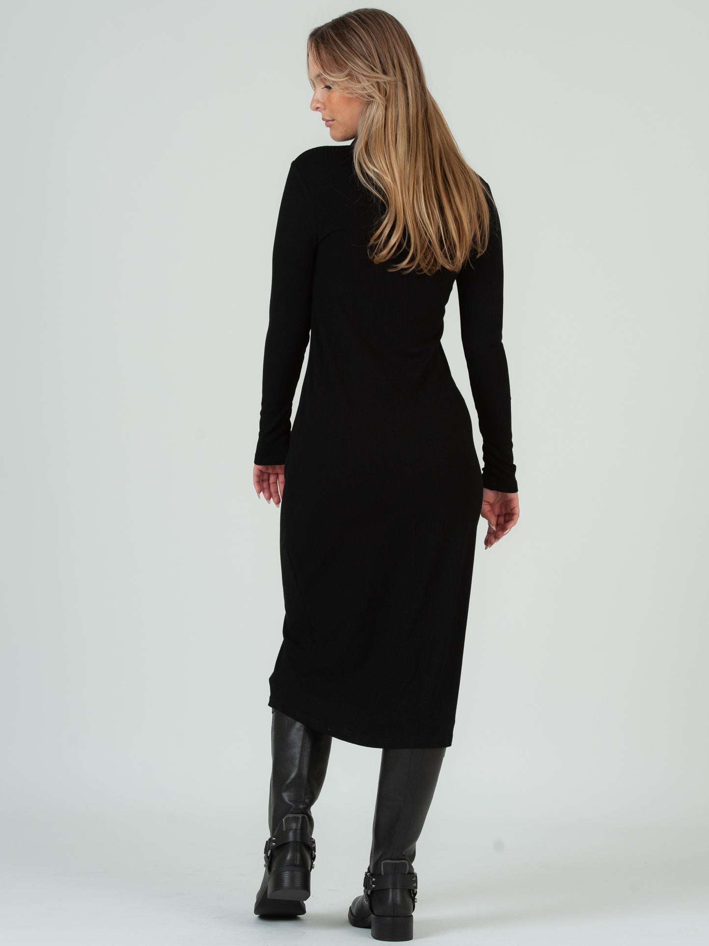 BLACK MIDI DRESS