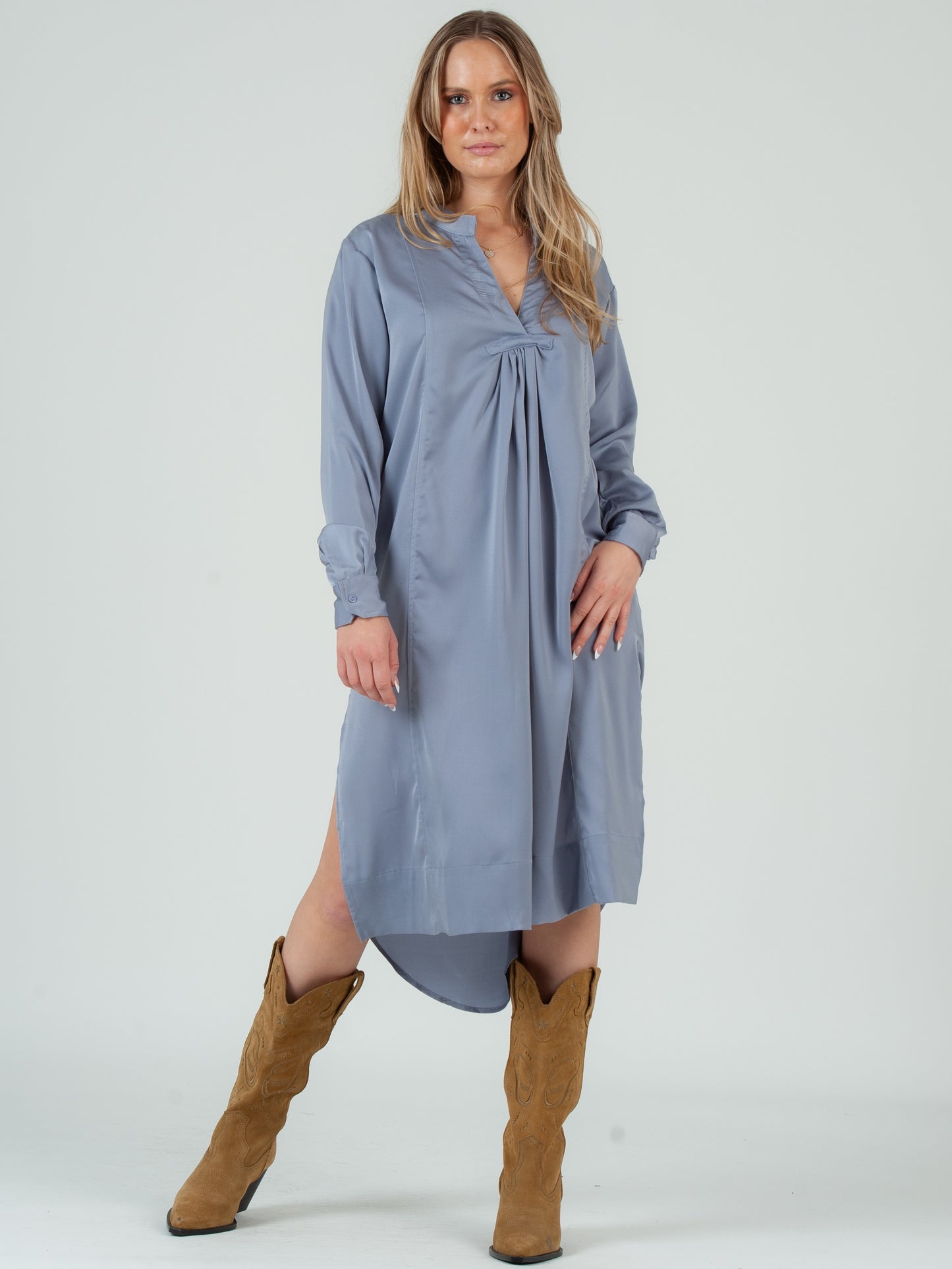 SATIN SHIRTDRESS