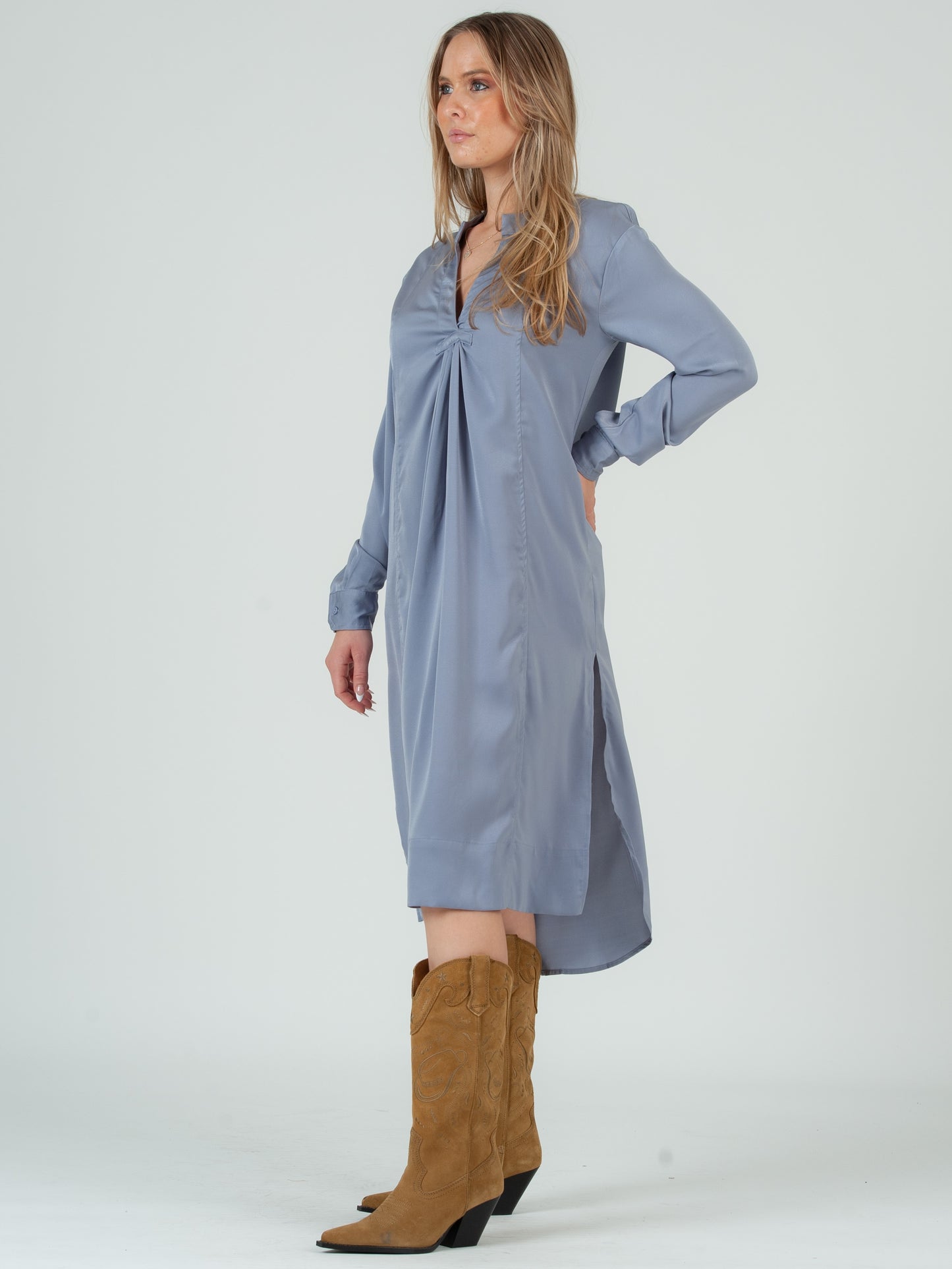 SATIN SHIRTDRESS