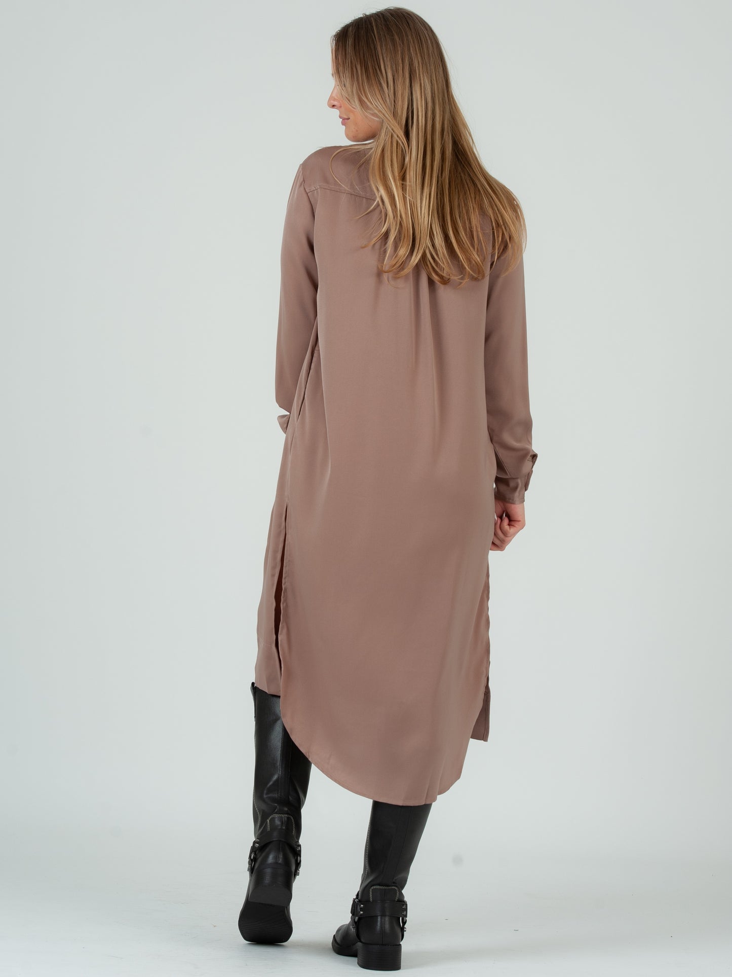 SATIN SHIRTDRESS