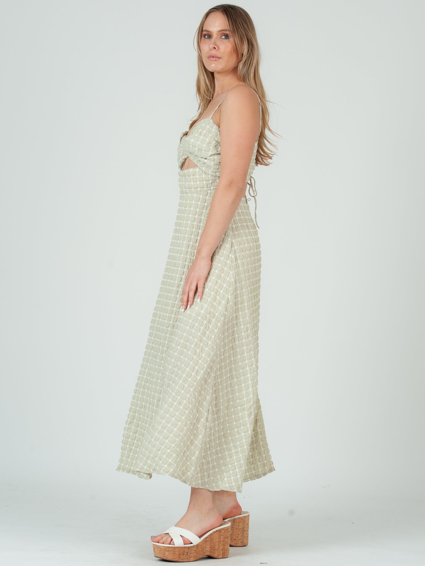 GREEN GINGHAM DRESS