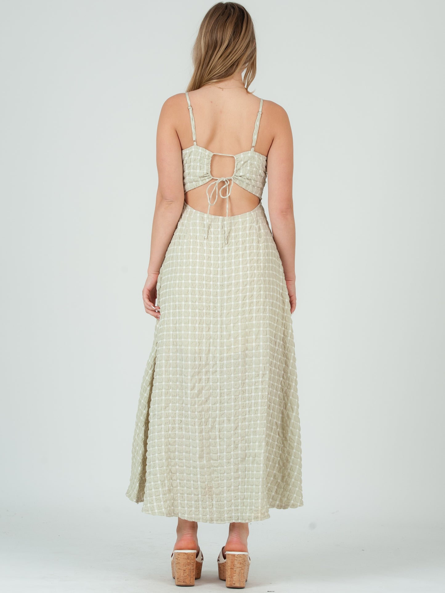GREEN GINGHAM DRESS