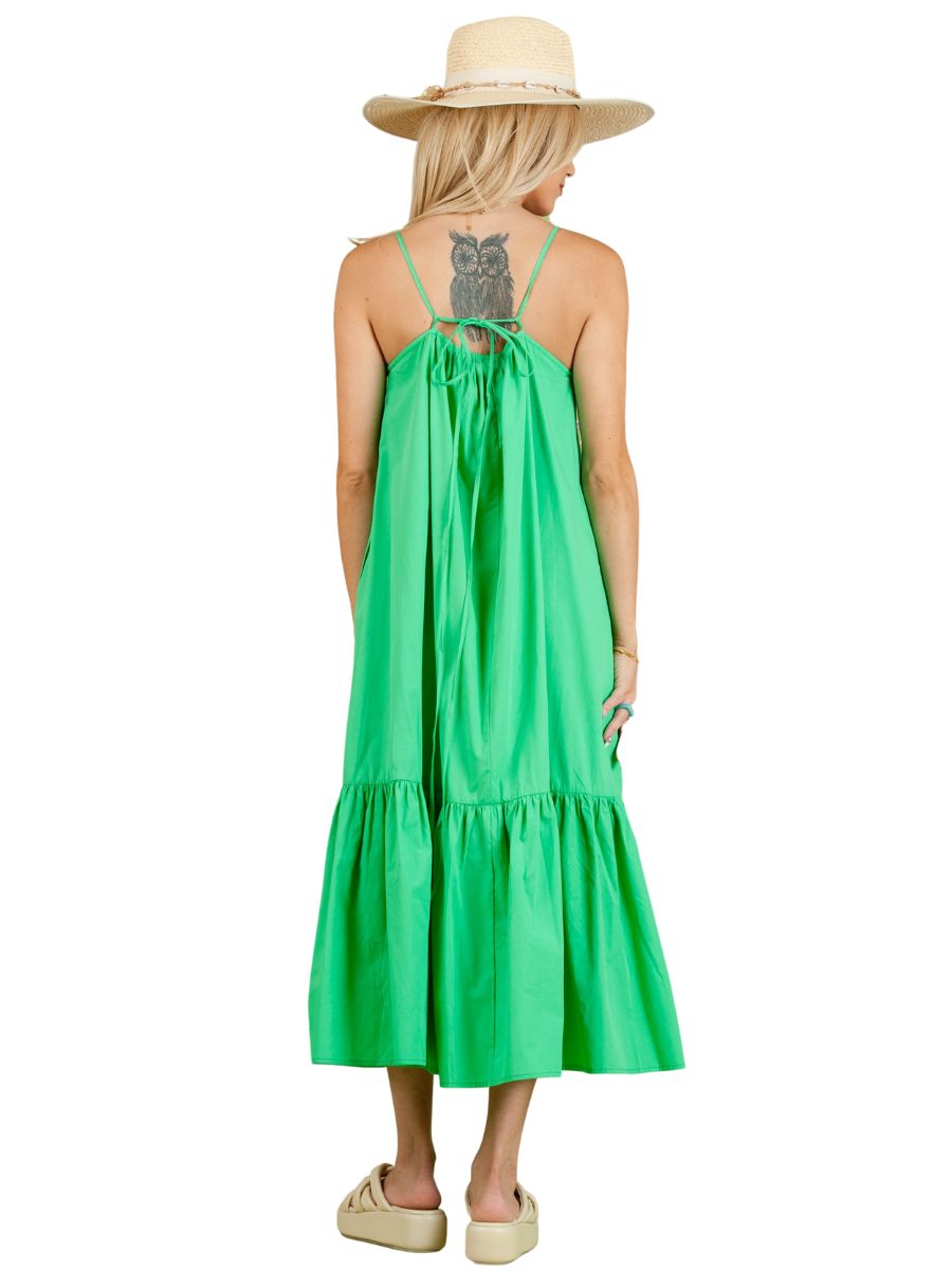 KERRY POPLIN MAXI DRESS-KELLY GREEN