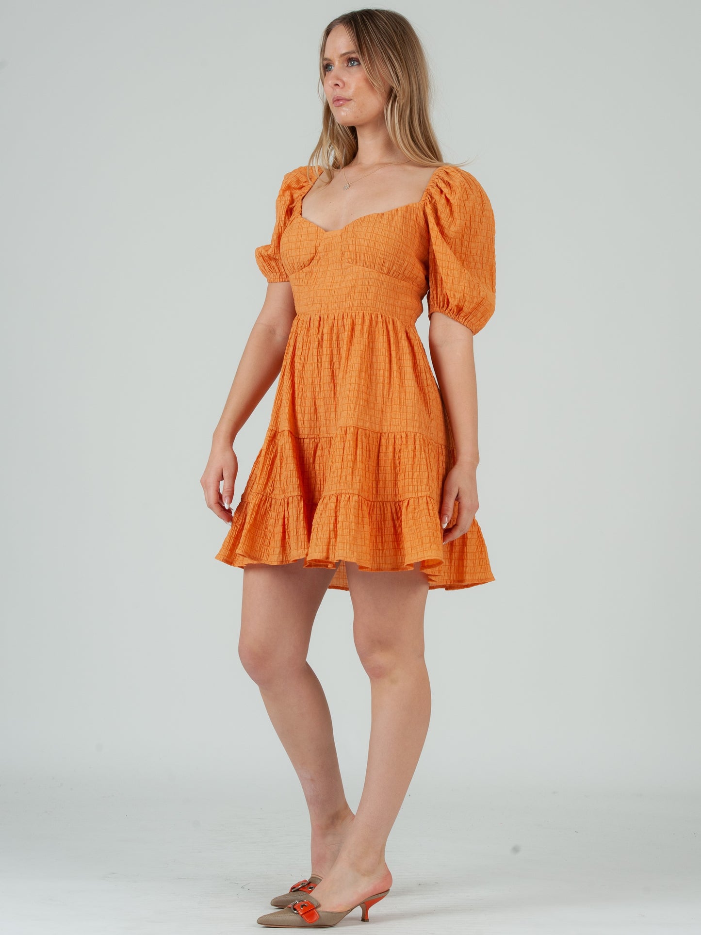 Women's Smocked Textured Mini Dress