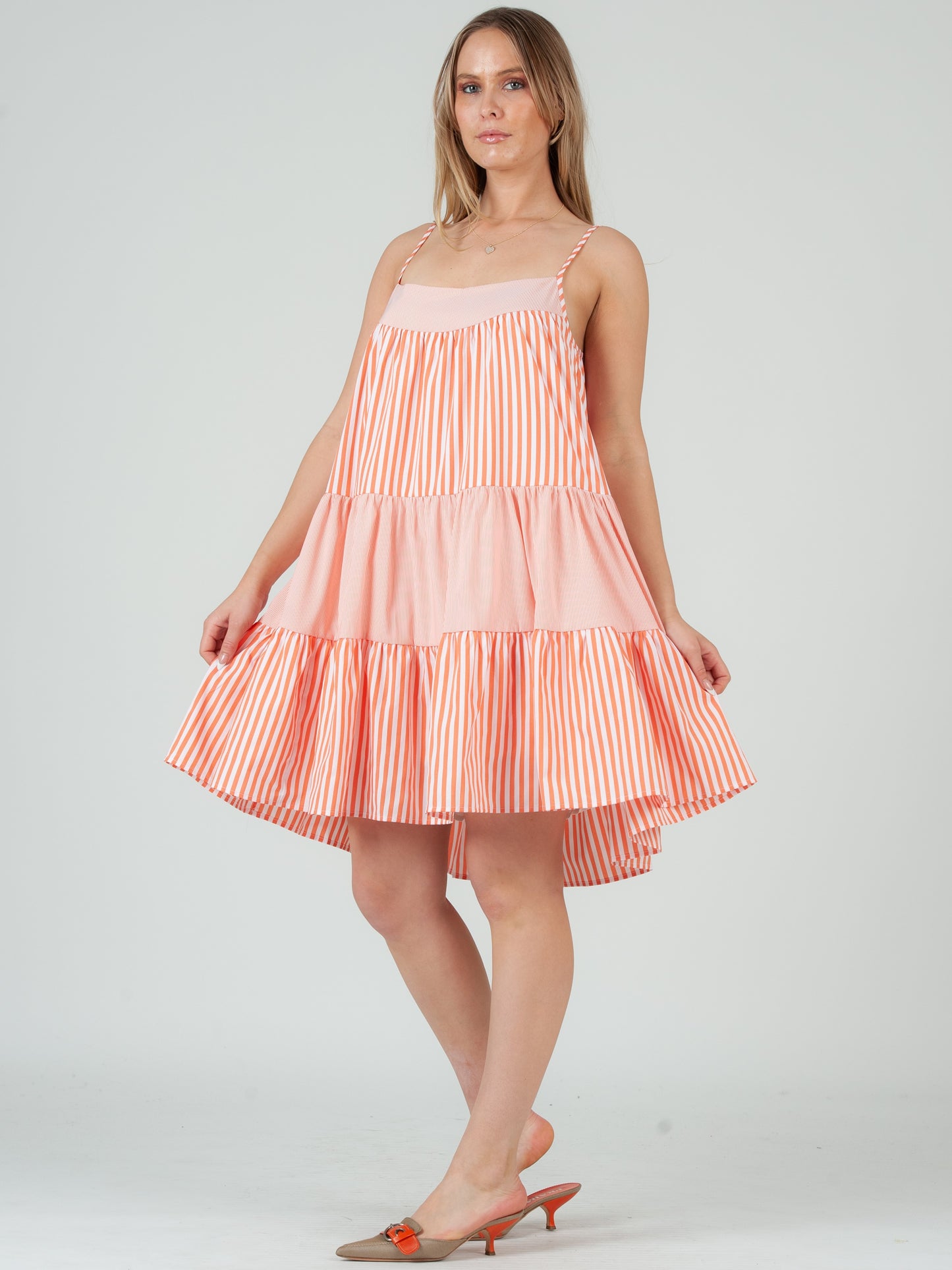 ORANGE STRIPED DRESS