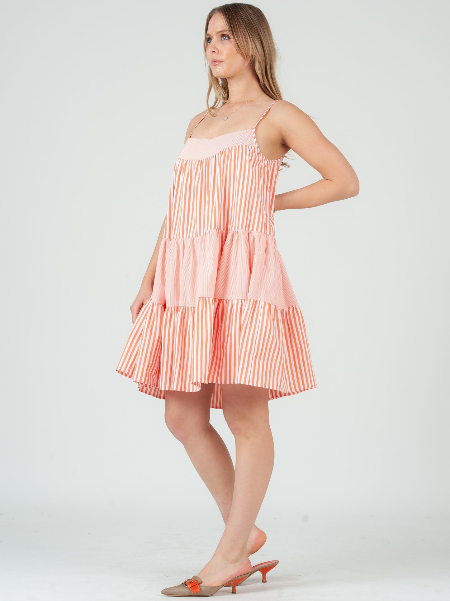 ORANGE STRIPED DRESS