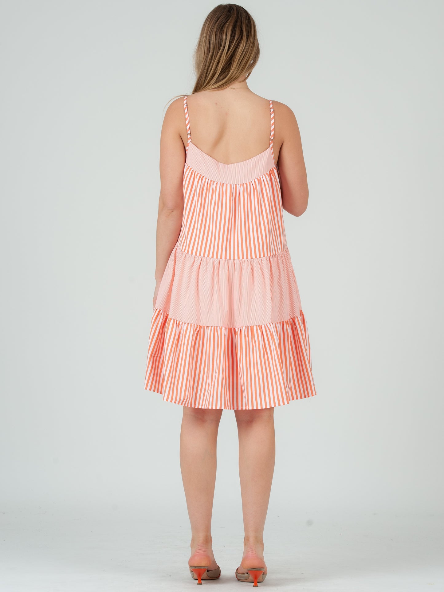 ORANGE STRIPED DRESS