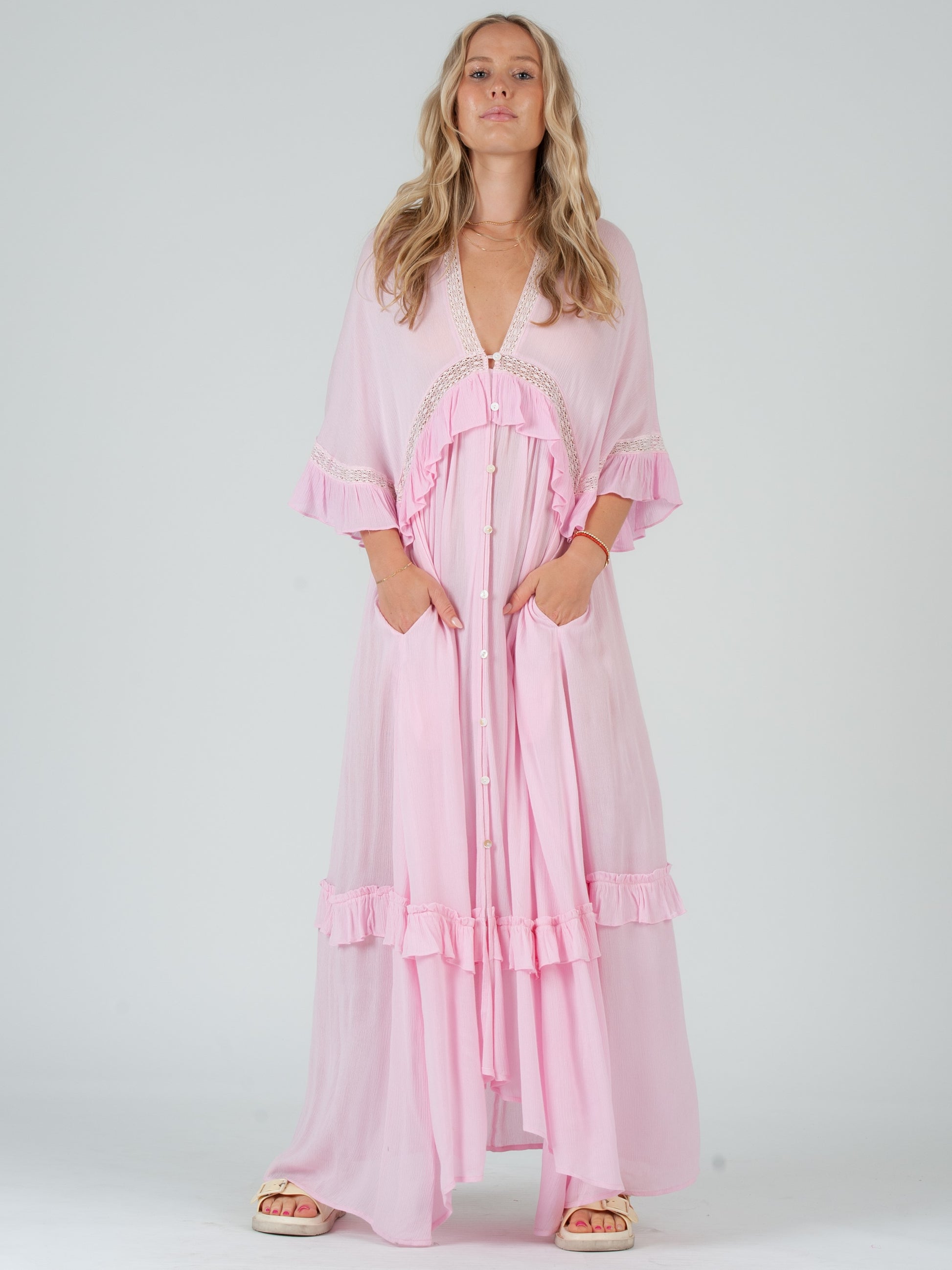 PINK BOHO MAXI DRESS