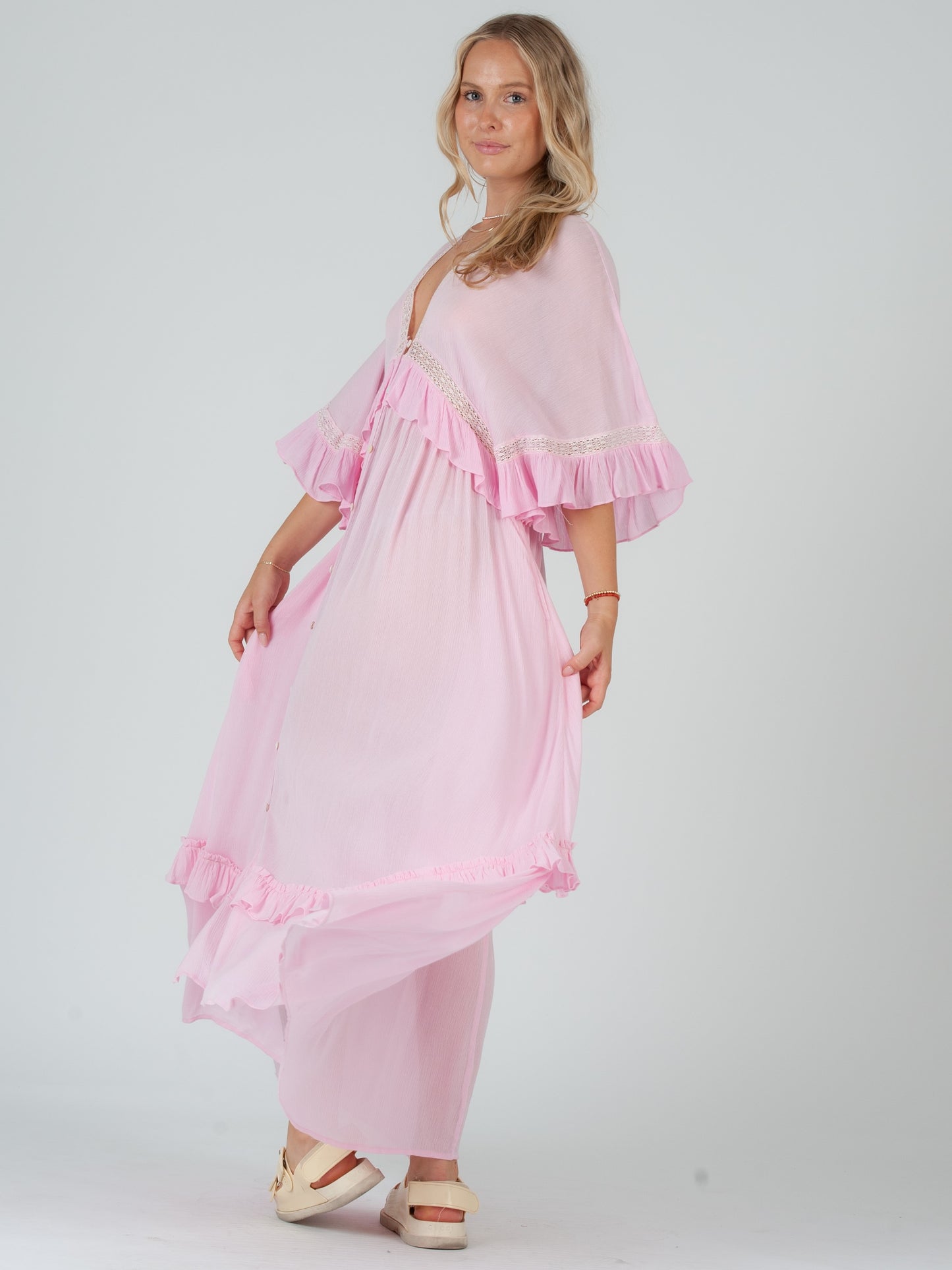 PINK BOHO MAXI DRESS