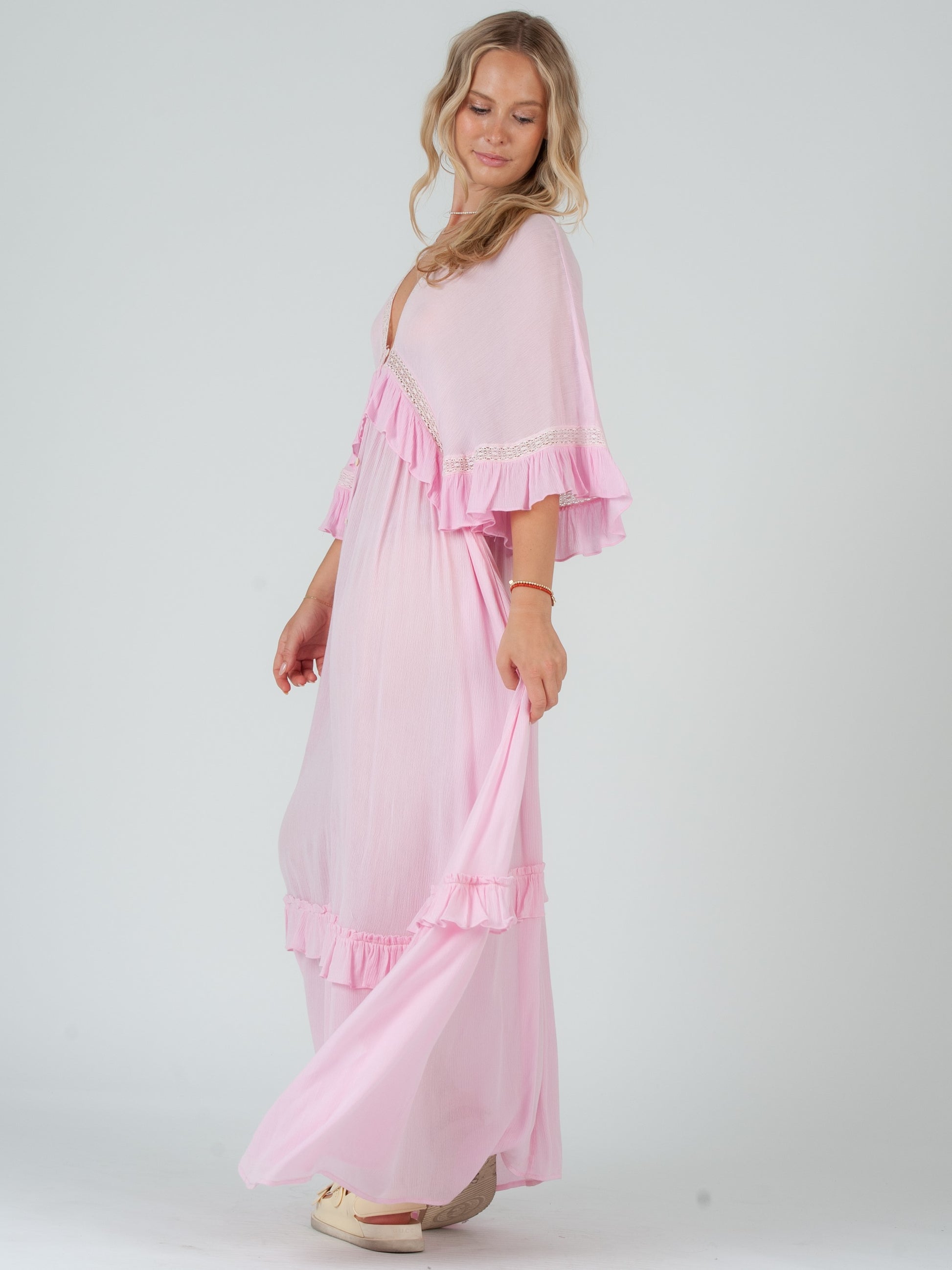 PINK BOHO MAXI DRESS