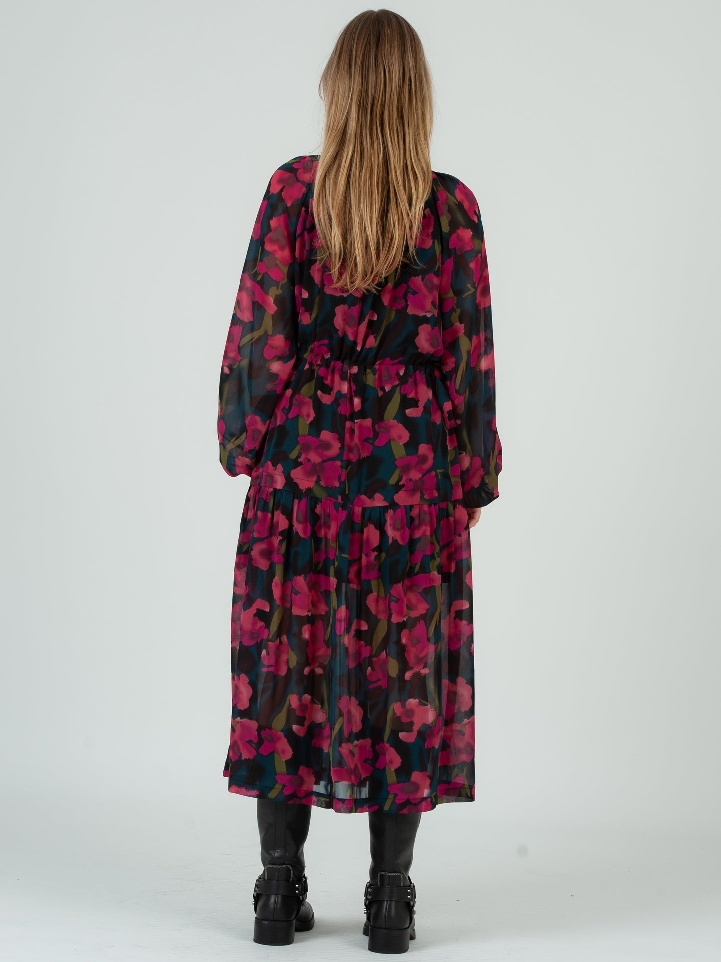 Women's Maxi Dress In Fuchsia Teal Floral