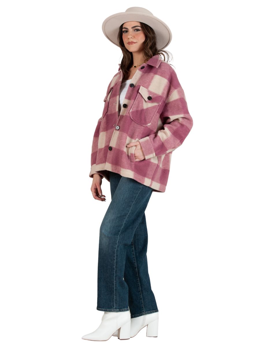 HAINES PLAID SHACKET-MAUVE PLAID