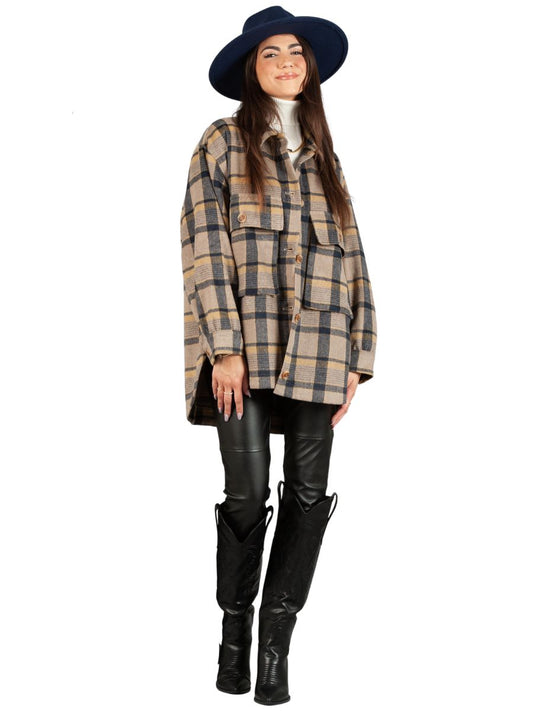 SOUTHEAST SHACKET-NAVY PLAID