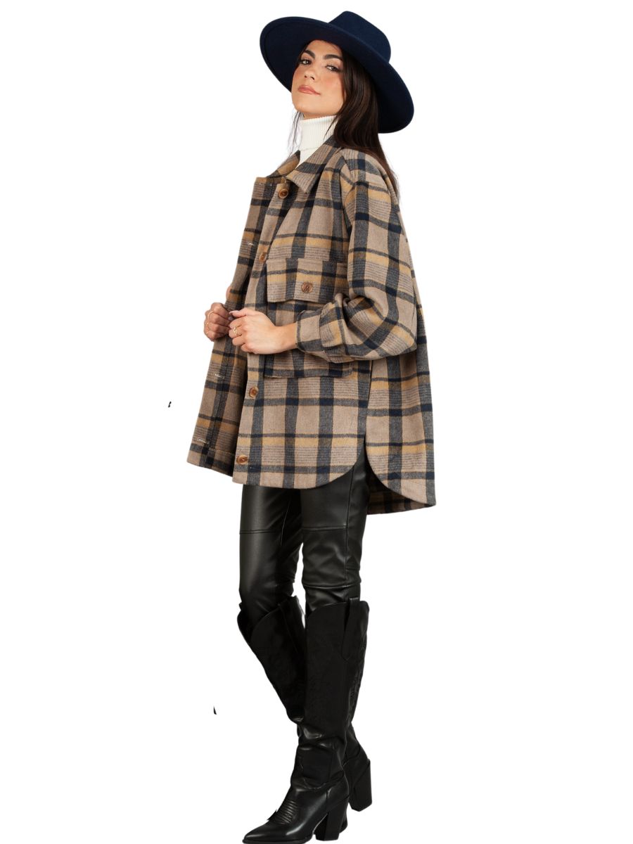 SOUTHEAST SHACKET-NAVY PLAID