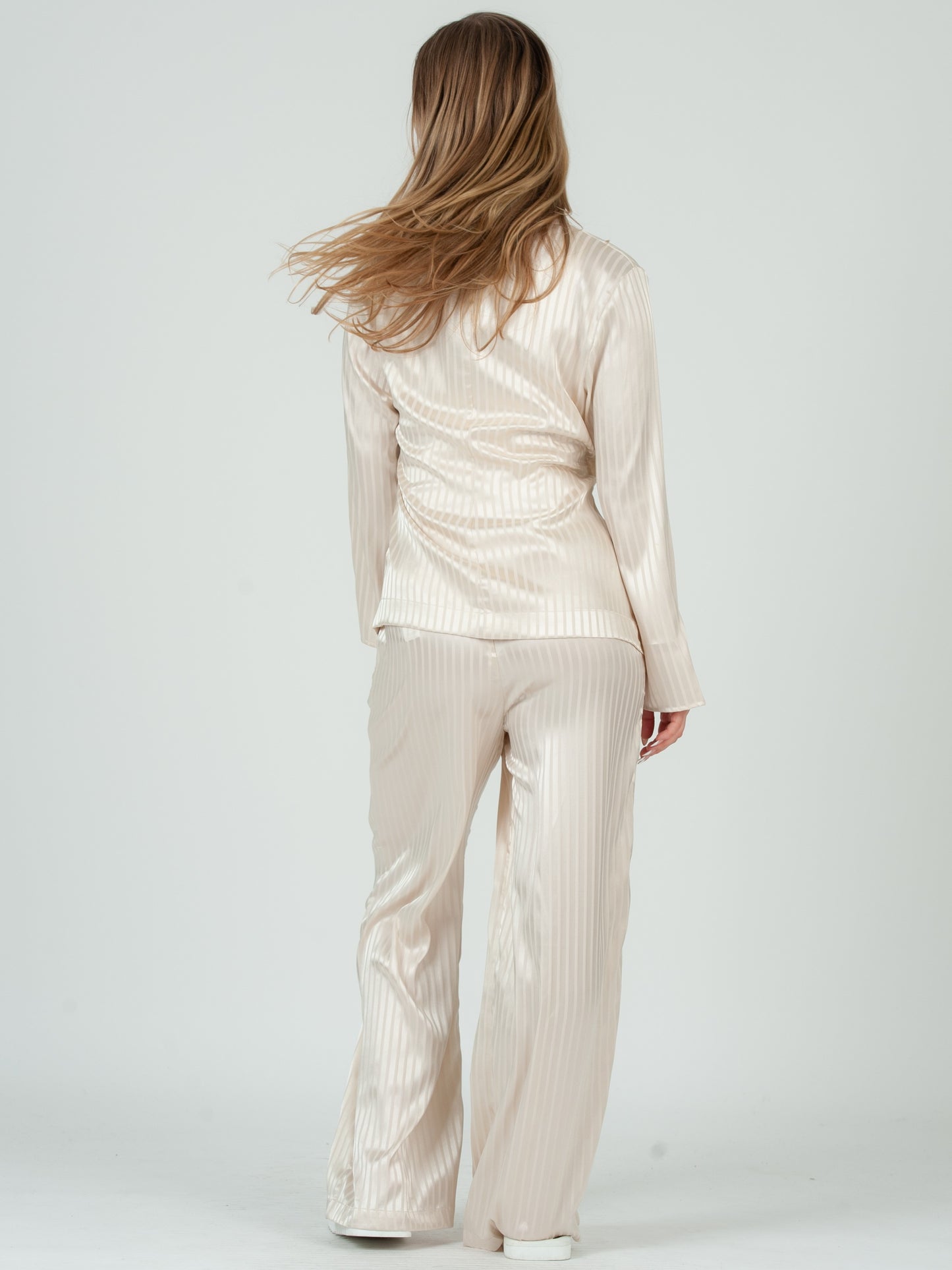 Women's Satin Wrap Blouse & Trousers Set