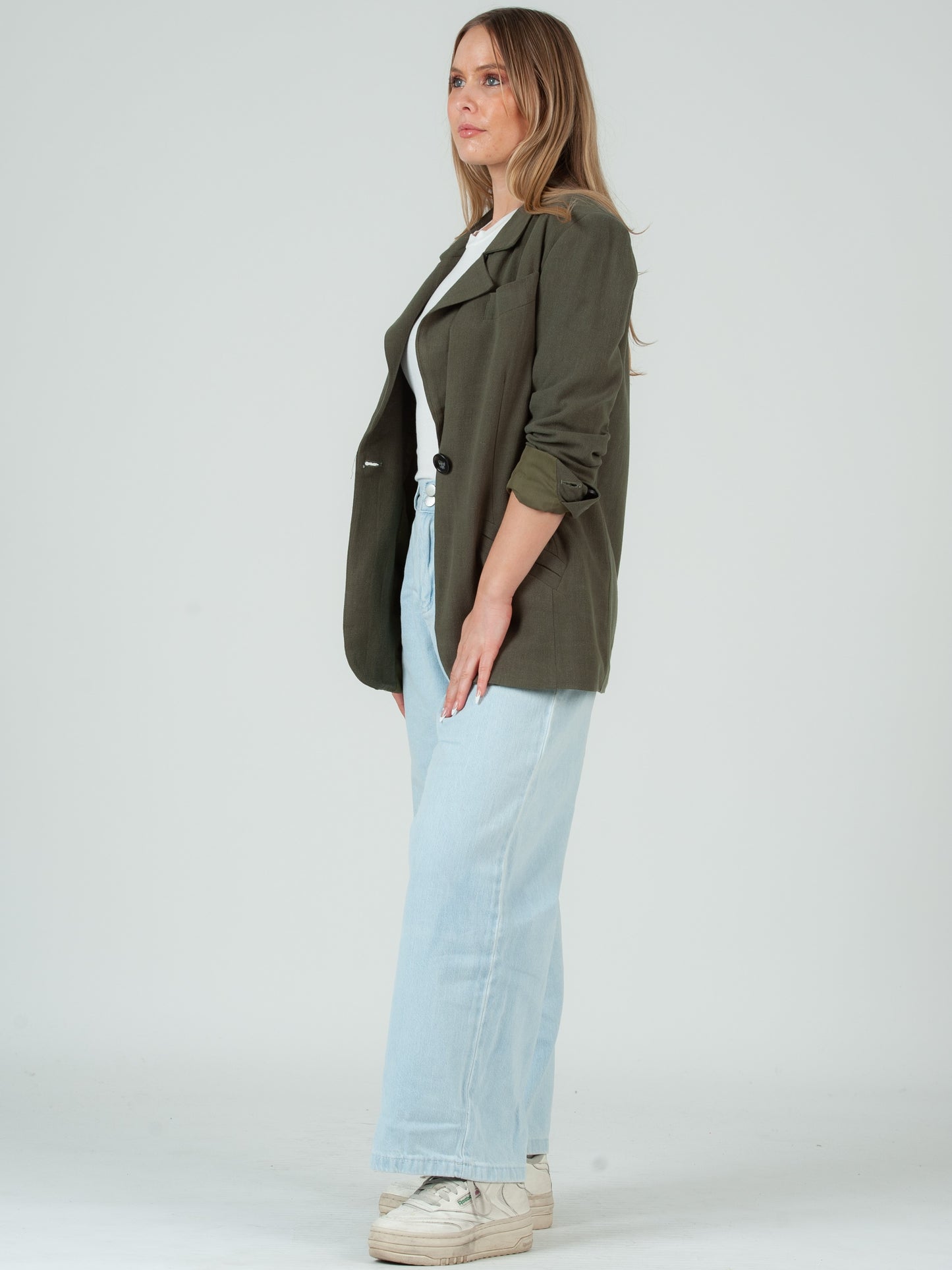 OLIVE LINEN BLAZER