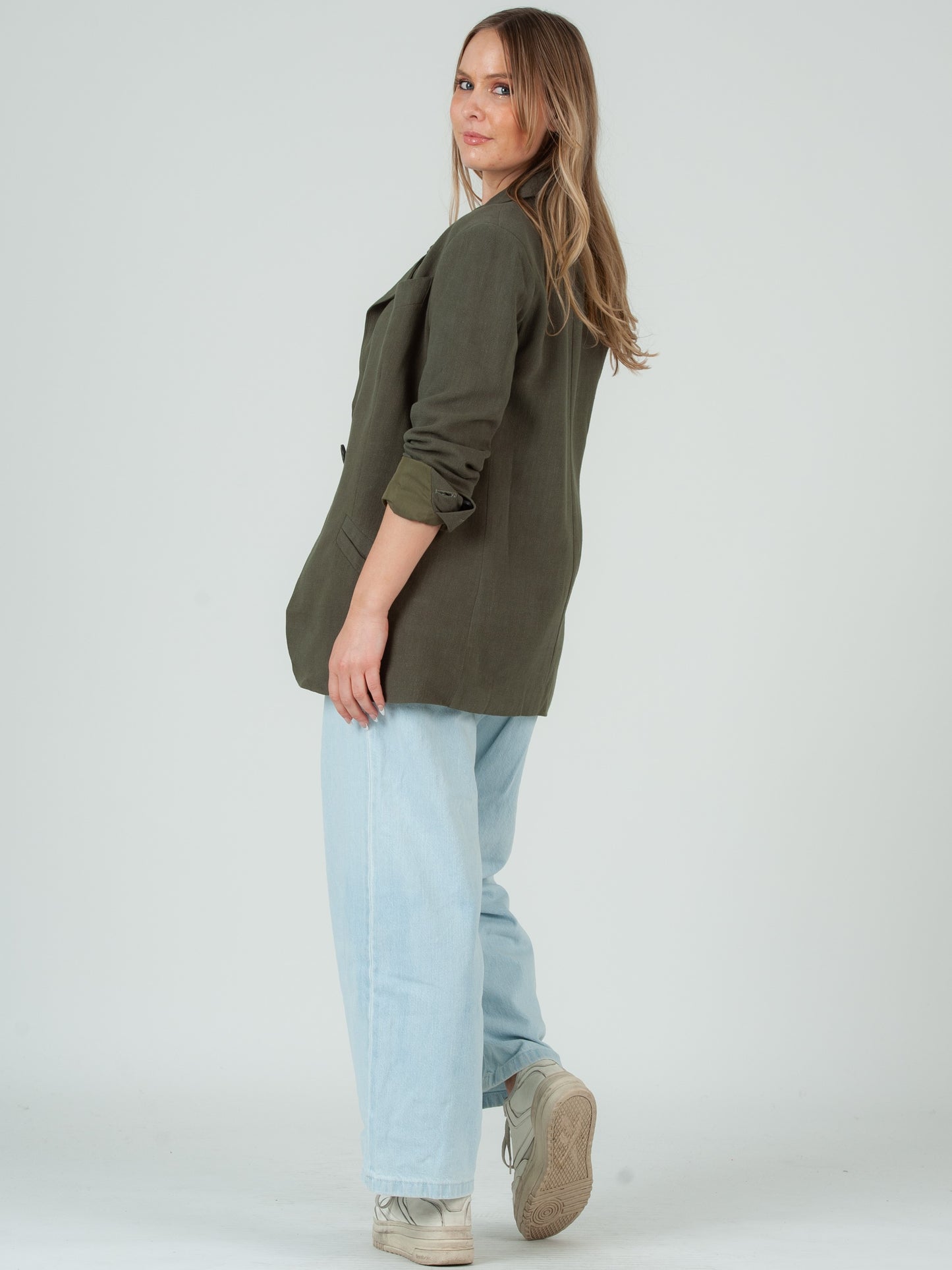 OLIVE LINEN BLAZER