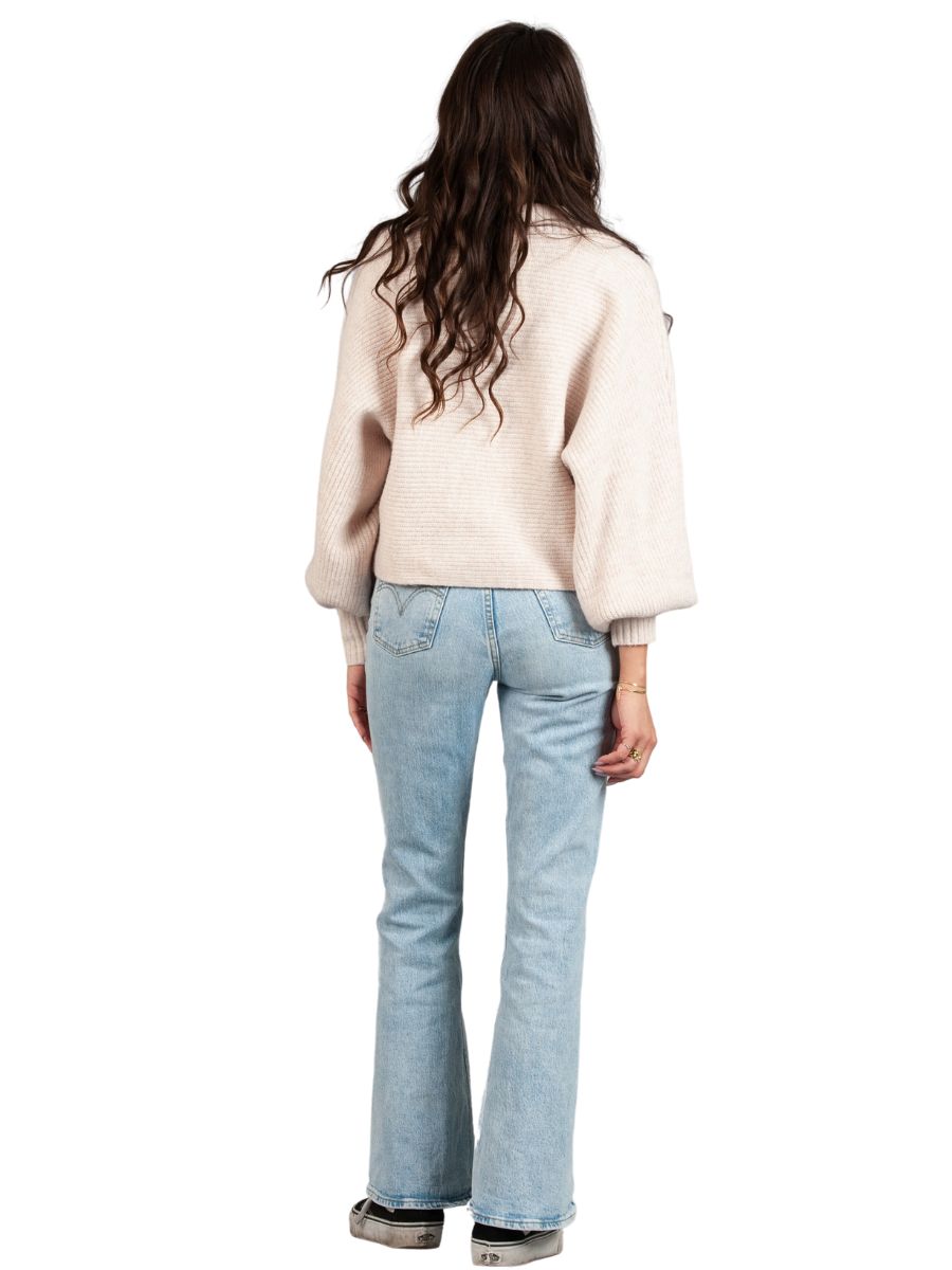 AMINA PULLOVER COLLAR SWEATER-SNOW BLUSH
