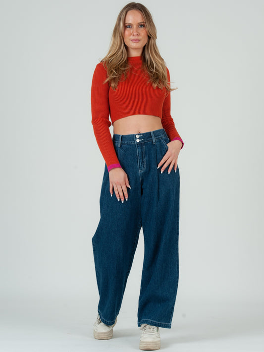 ORANGE CROPPED SWEATER
