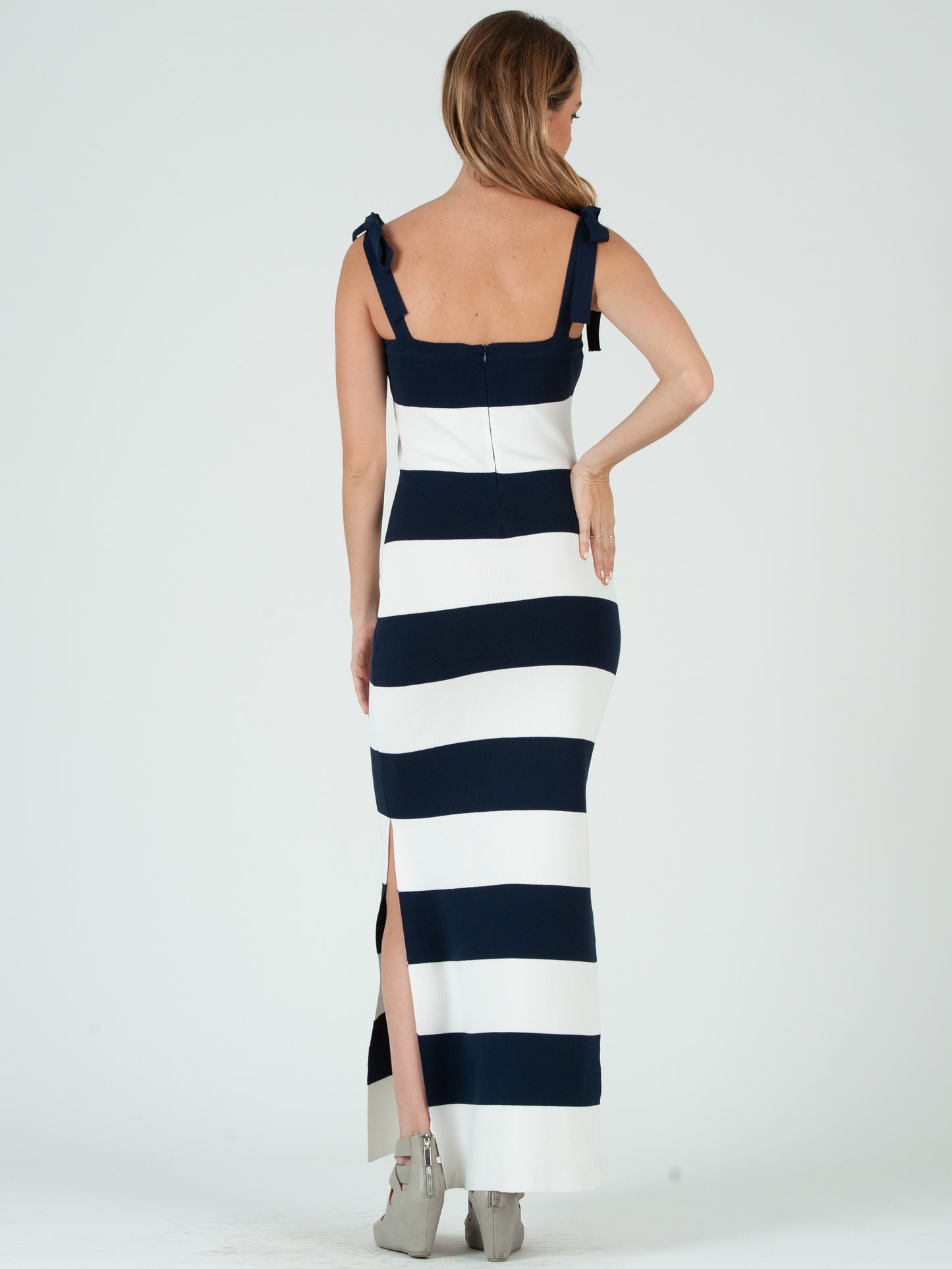 Women's Striped Knit Maxi Dress