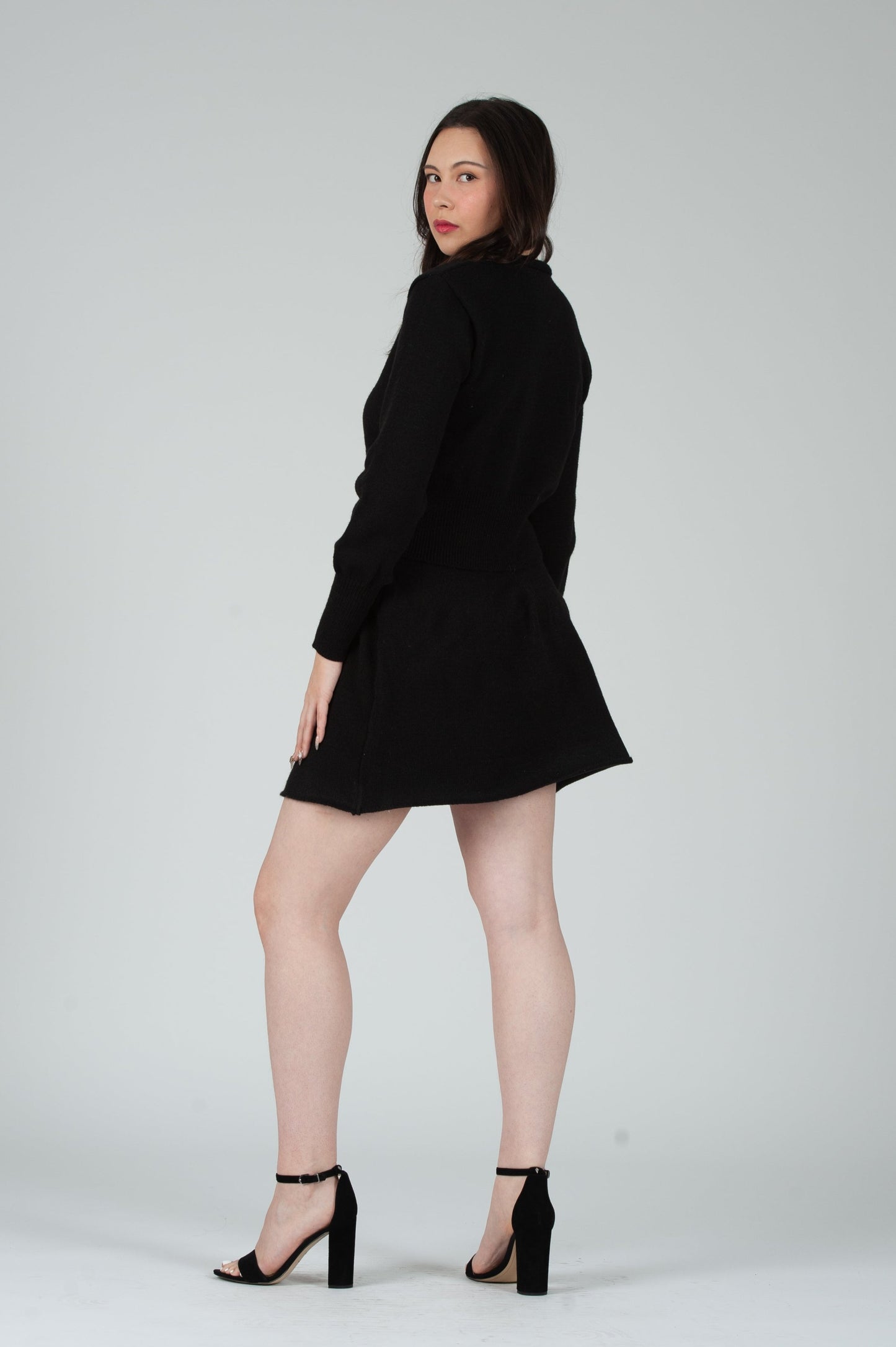 Women's Sweater Cardigan & Skirt Set