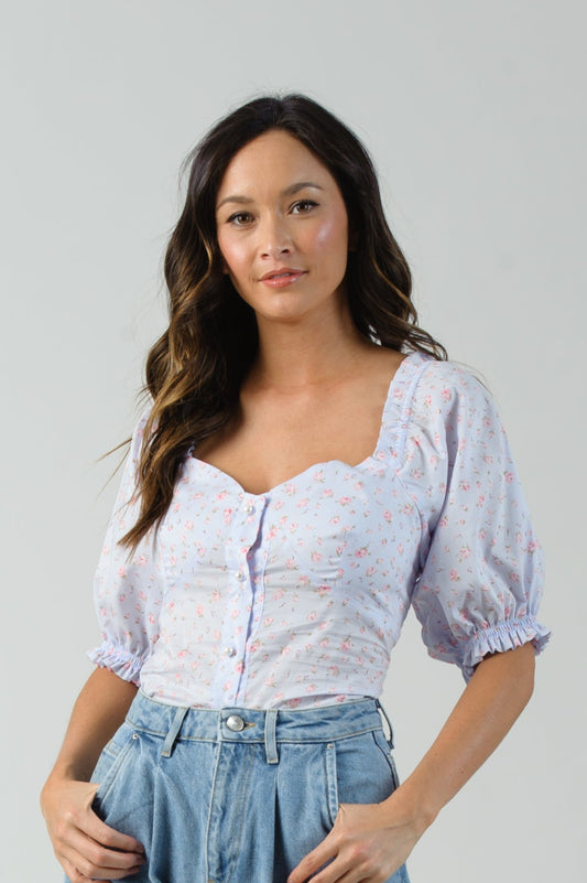 Women's Cotton Floral Blouse Top