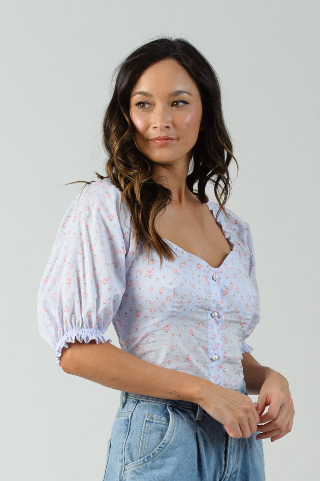 Women's Cotton Floral Blouse Top