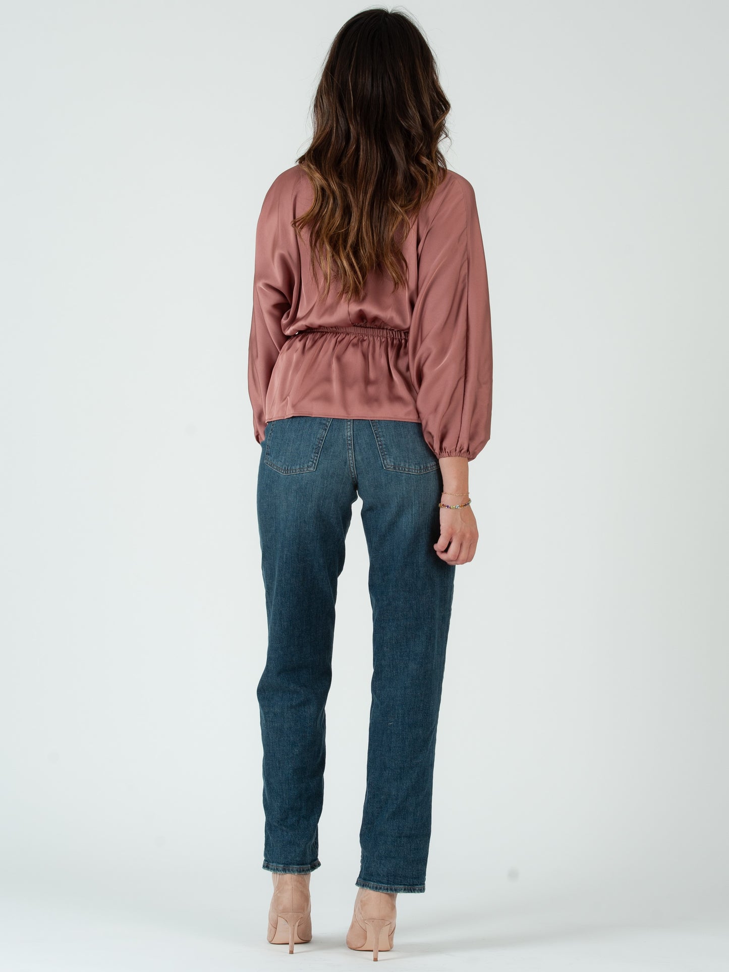 Women's Satin Peplum Blouse