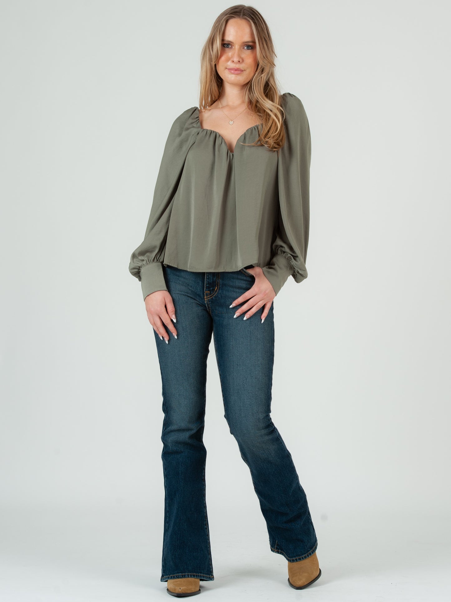 Women's Satin Sweetheart Blouse
