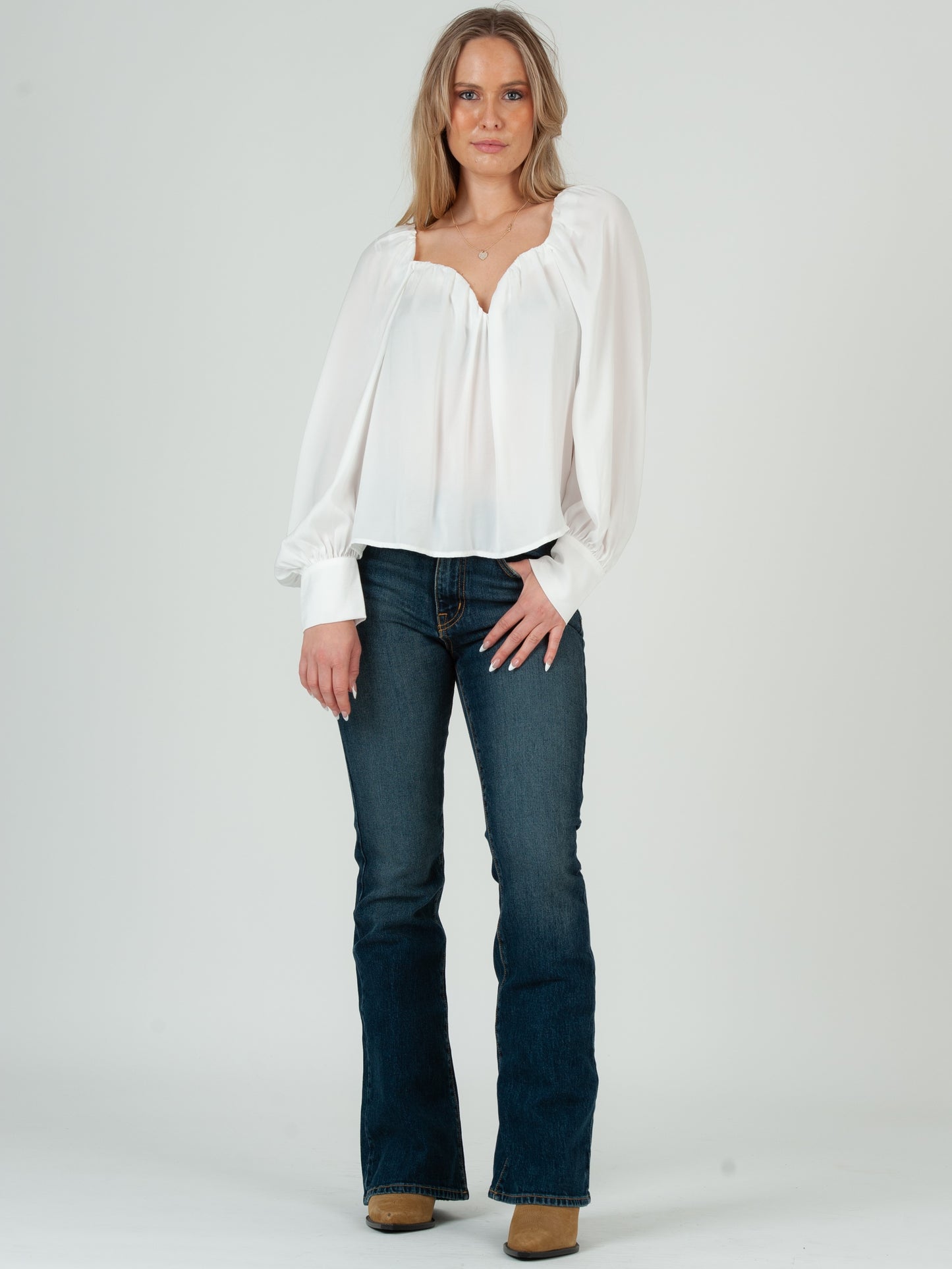 Women's Satin Sweetheart Blouse