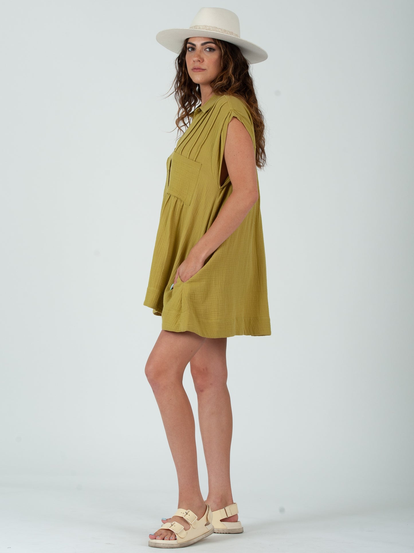 GREEN SHIRTDRESS