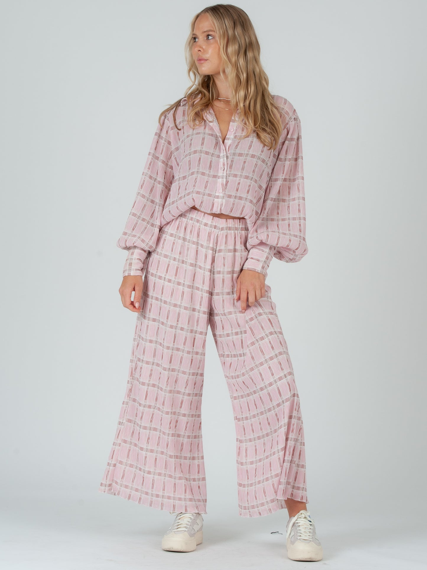 PINK PLAID PANTS