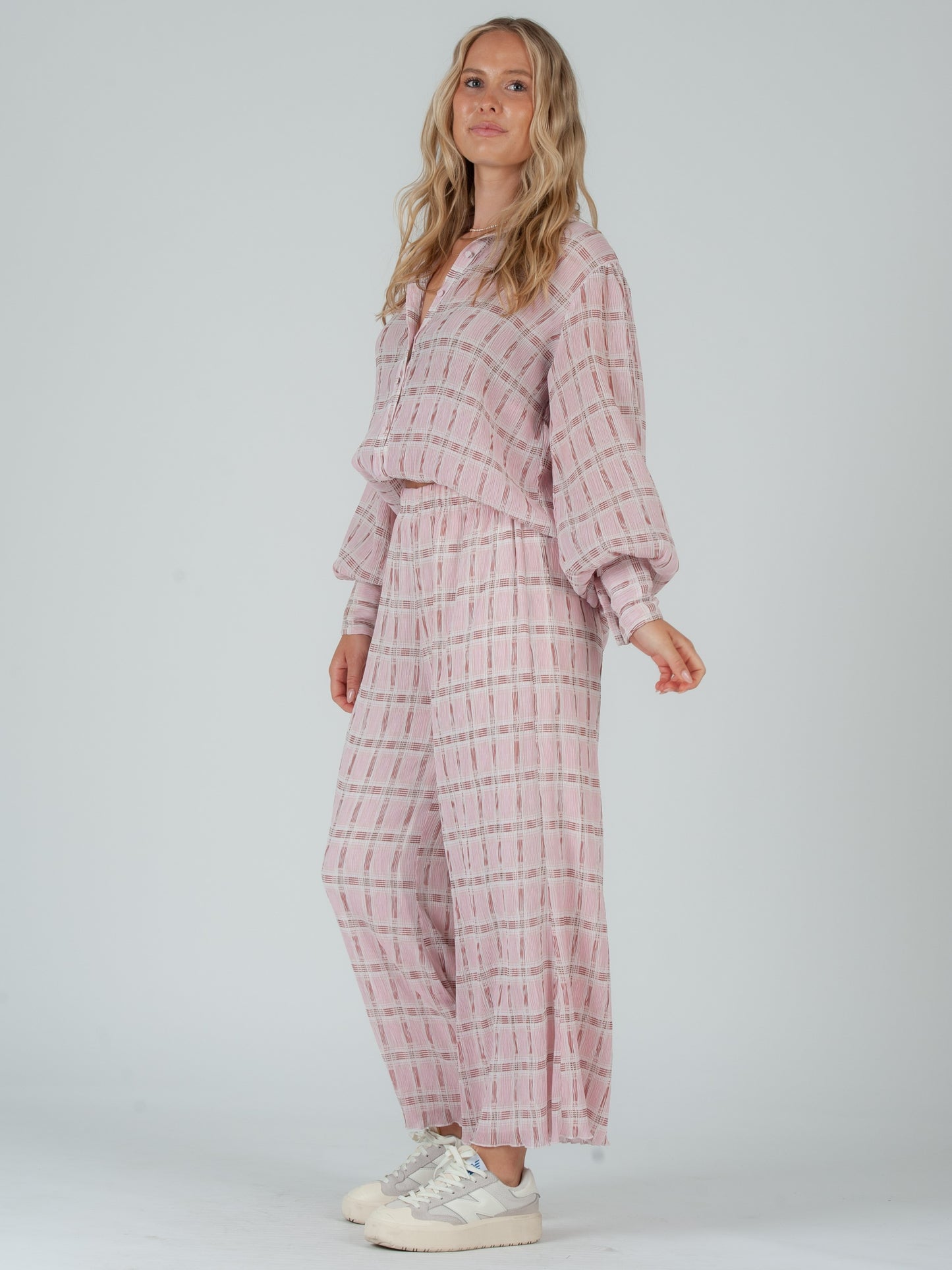 PINK PLAID PANTS